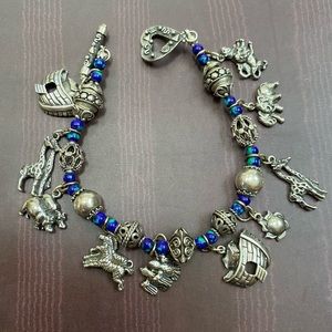 Noah's Ark Silver Charm Toggle Bracelet